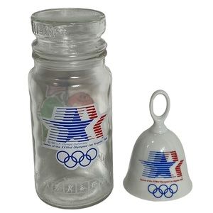 Vintage 1984 Los Angeles Summer Olympics Bell and Jar Collectible Set